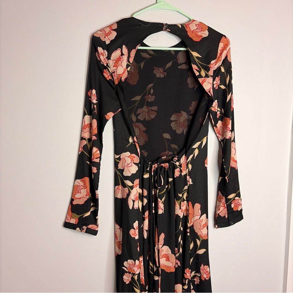 Love Like Summer x Billabong Black Floral Long Sleeve Maxi Dress Small - Picture 5 of 8